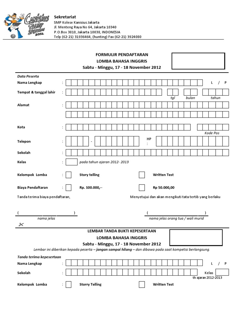 Detail Contoh Formulir Bahasa Inggris Nomer 34