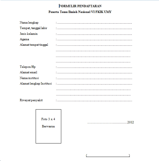 Detail Contoh Formulir Pendaftaran Bahasa Inggris Nomer 18