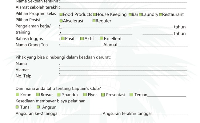 Detail Contoh Formulir Pendaftaran Bahasa Inggris Nomer 33