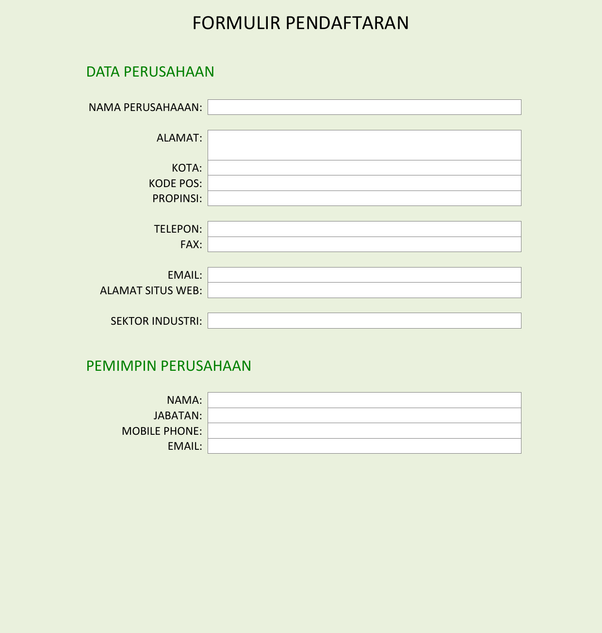 Detail Contoh Formulir Pendaftaran Dalam Bahasa Inggris Nomer 12