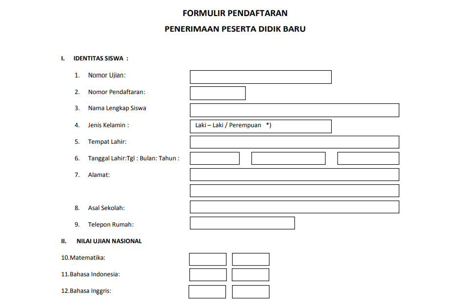 Detail Contoh Formulir Pendaftaran Dalam Bahasa Inggris Nomer 18