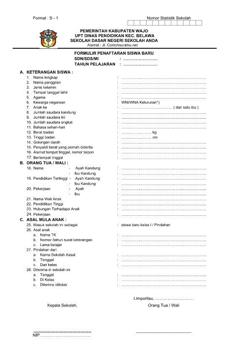 Detail Contoh Formulir Pendaftaran Dalam Bahasa Inggris Nomer 27