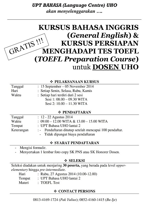 Detail Contoh Formulir Pendaftaran Kursus Bahasa Inggris Nomer 23