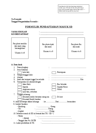 Detail Contoh Formulir Pendaftaran Sekolah Dalam Bahasa Inggris Nomer 27