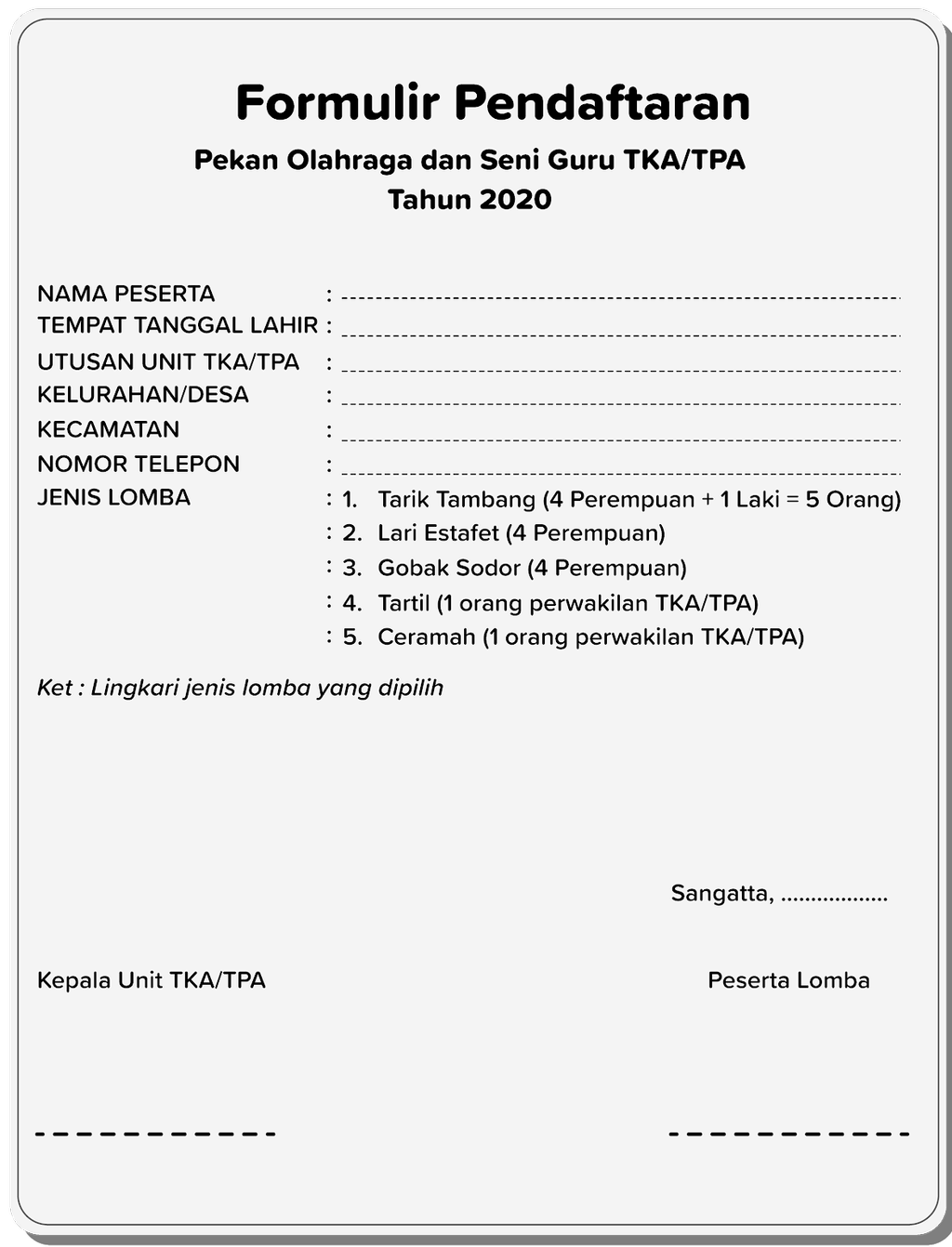 Detail Contoh Formulir Pendaftaran Sekolah Dalam Bahasa Inggris Nomer 33