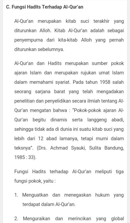 Detail Contoh Fungsi Hadis Terhadap Alquran Nomer 26