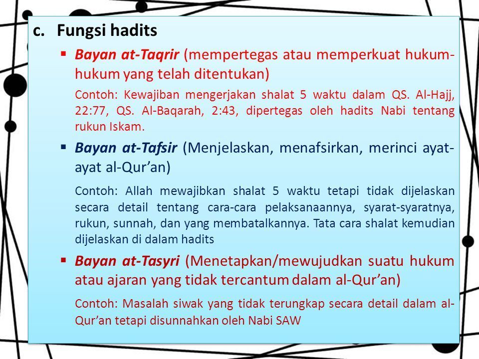 Detail Contoh Fungsi Hadis Terhadap Alquran Nomer 4