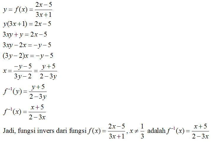 Detail Contoh Fungsi Invers Nomer 12