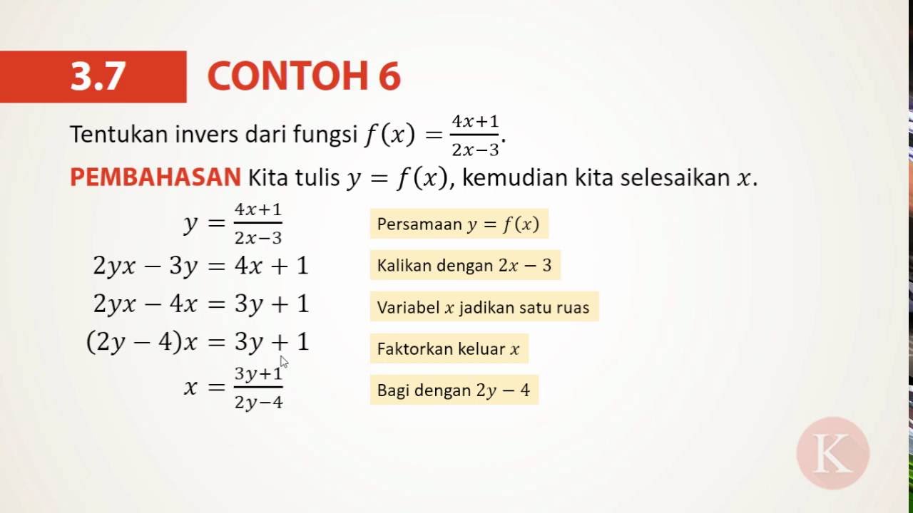 Detail Contoh Fungsi Invers Nomer 51