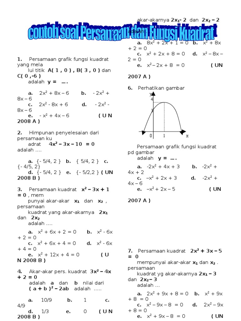 Detail Contoh Fungsi Kuadrat Nomer 13