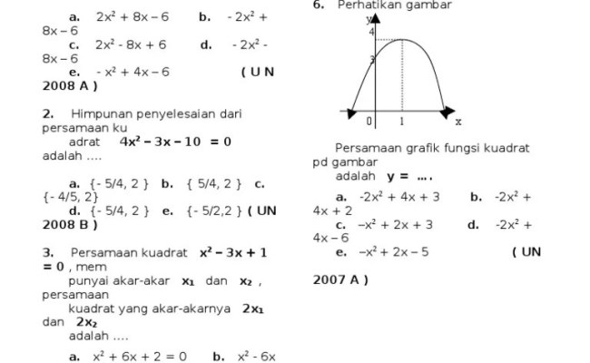 Detail Contoh Fungsi Kuadrat Nomer 28