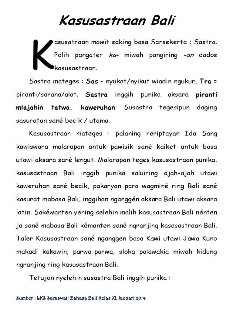 Detail Contoh Gancaran Bahasa Bali Nomer 10