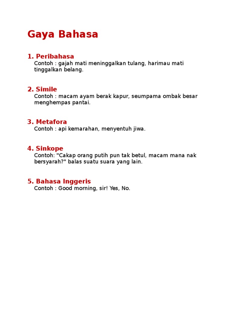 Detail Contoh Gaya Bahasa Simile Nomer 2