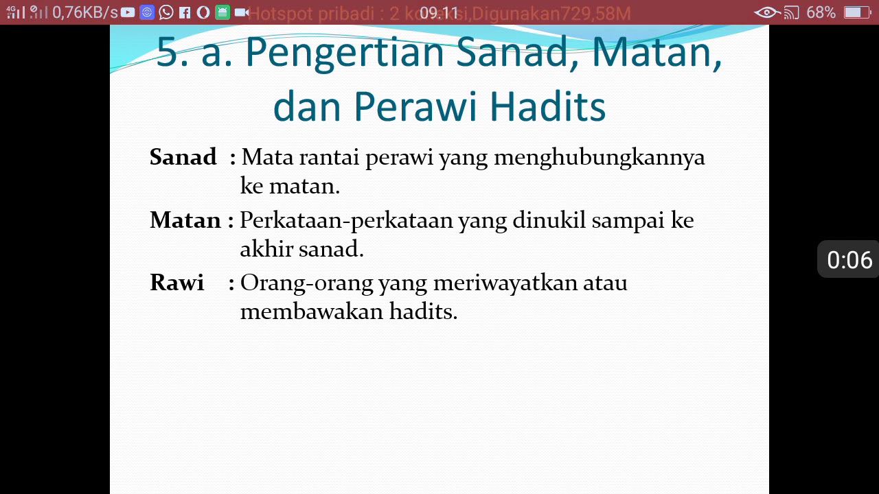 Detail Contoh Hadits Beserta Sanad Matan Dan Rawi Nomer 14