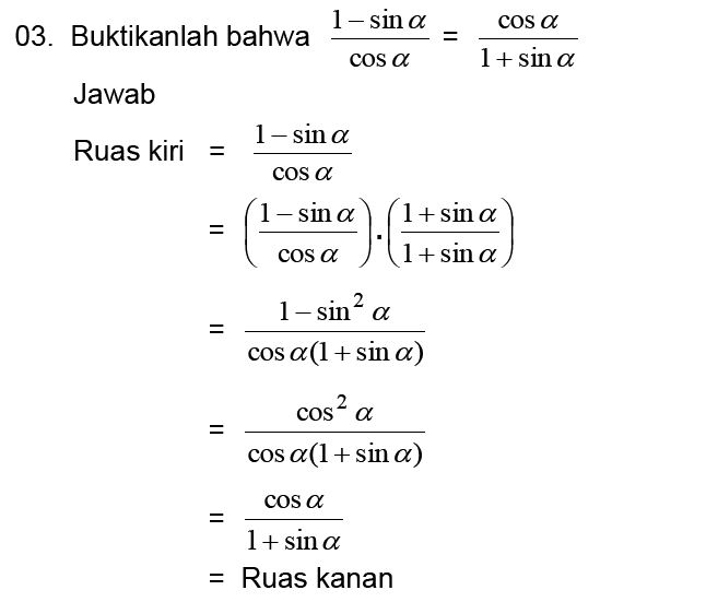 Detail Contoh Identitas Trigonometri Nomer 8