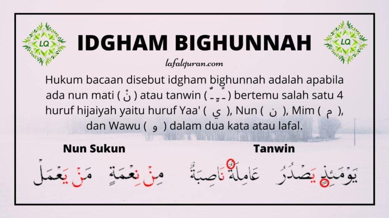 Detail Contoh Idgham Bighunnah Dalam Al Quran Beserta Suratnya Nomer 24