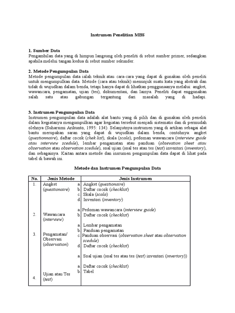 Detail Contoh Instrumen Pengumpulan Data Nomer 48