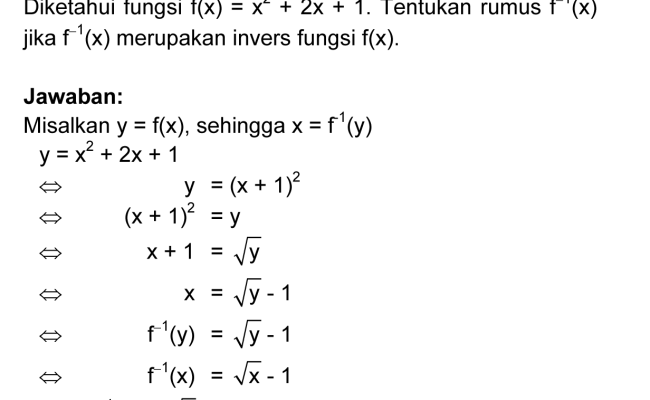 Detail Contoh Invers Fungsi Nomer 11