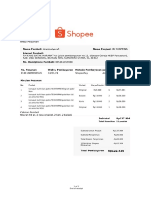 Detail Contoh Invoice Shopee Nomer 13