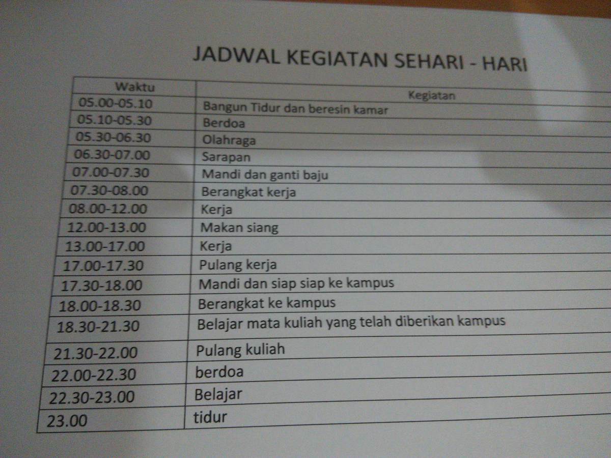 Detail Contoh Jadwal Dalam Bahasa Inggris Nomer 39