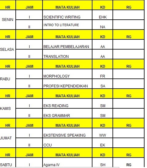 Detail Contoh Jadwal Dalam Bahasa Inggris Nomer 46