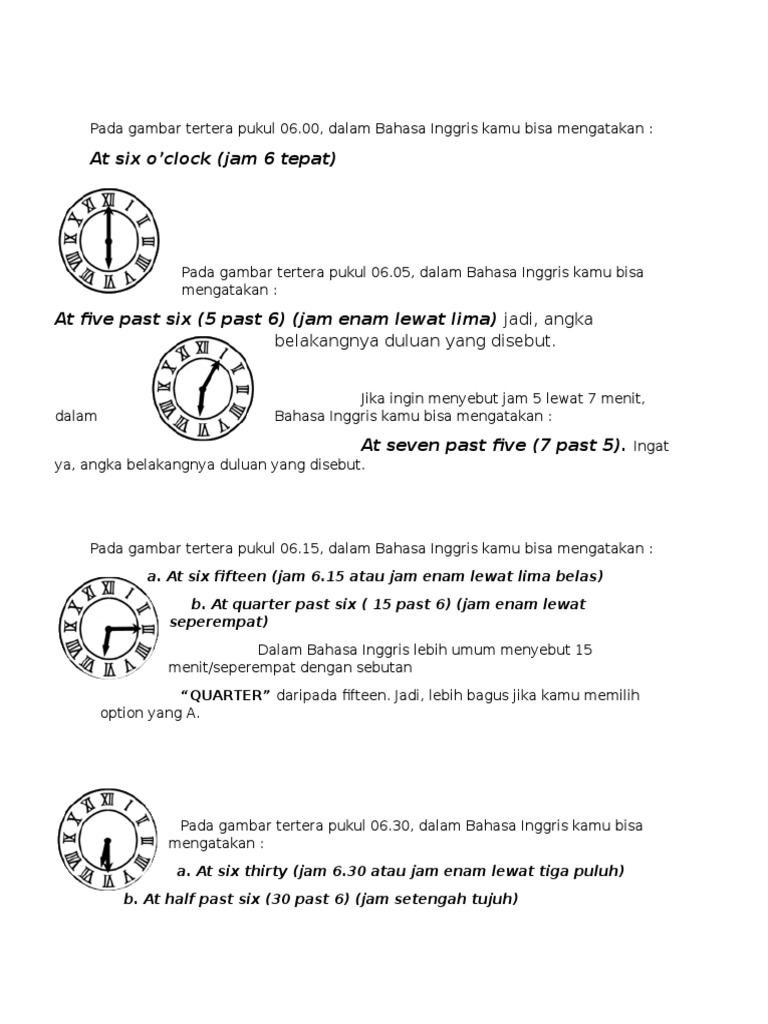 Detail Contoh Jam Dalam Bahasa Inggris Nomer 48