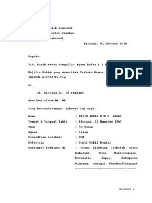 Detail Contoh Jawaban Gugatan Cerai Talak Tanpa Pengacara Nomer 6