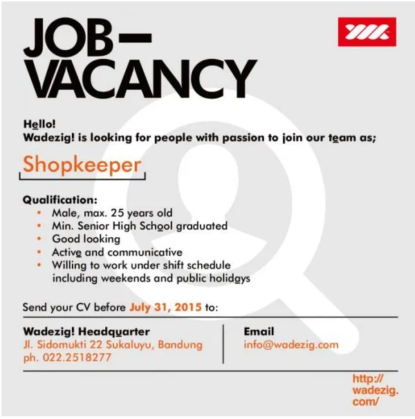 Detail Contoh Job Advertisement Nomer 3