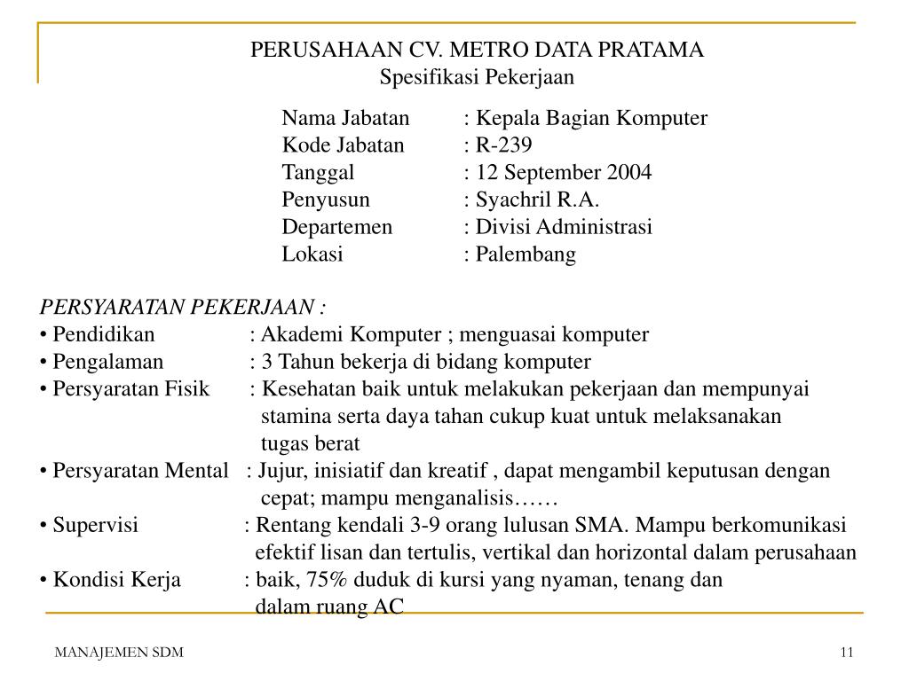 Detail Contoh Job Analysis Nomer 24