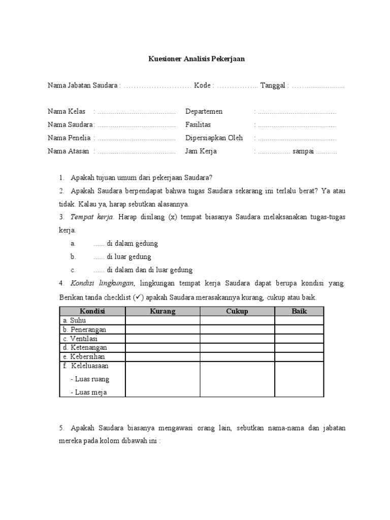 Detail Contoh Job Analysis Nomer 36