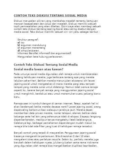 Detail Contoh Kalimat Diskusi Nomer 5