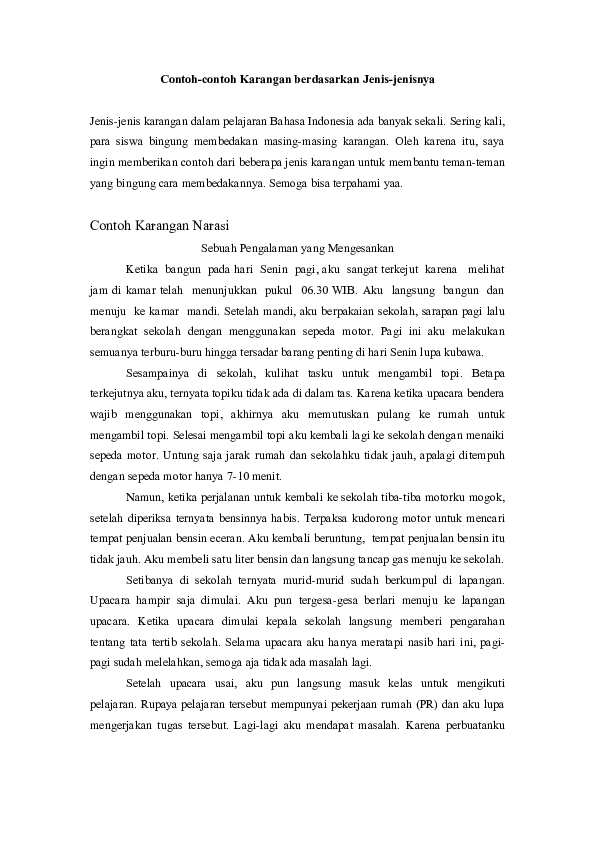 Detail Contoh Karangan Bahasa Indonesia Nomer 11