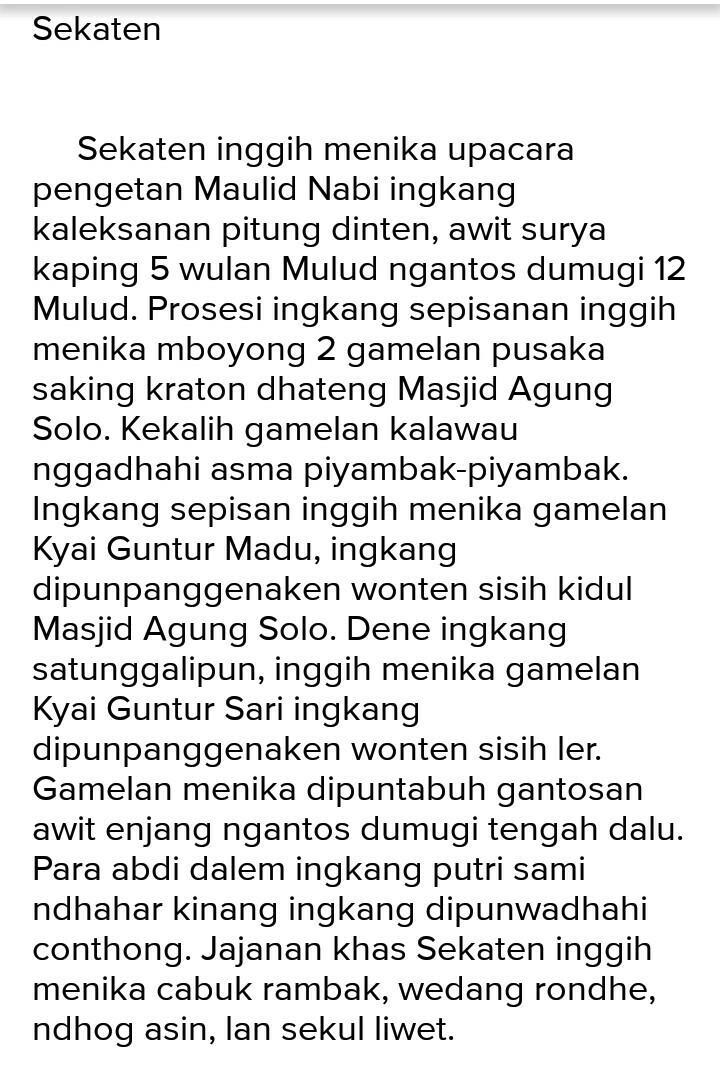 Detail Contoh Karangan Bahasa Jawa Nomer 3