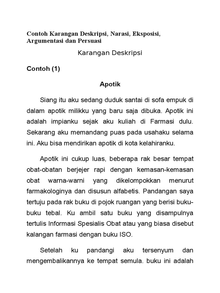 Detail Contoh Karangan Deskripsi Nomer 6