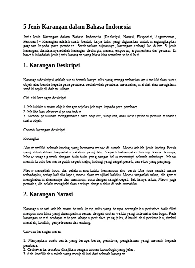 Detail Contoh Karangan Deskripsi Nomer 43