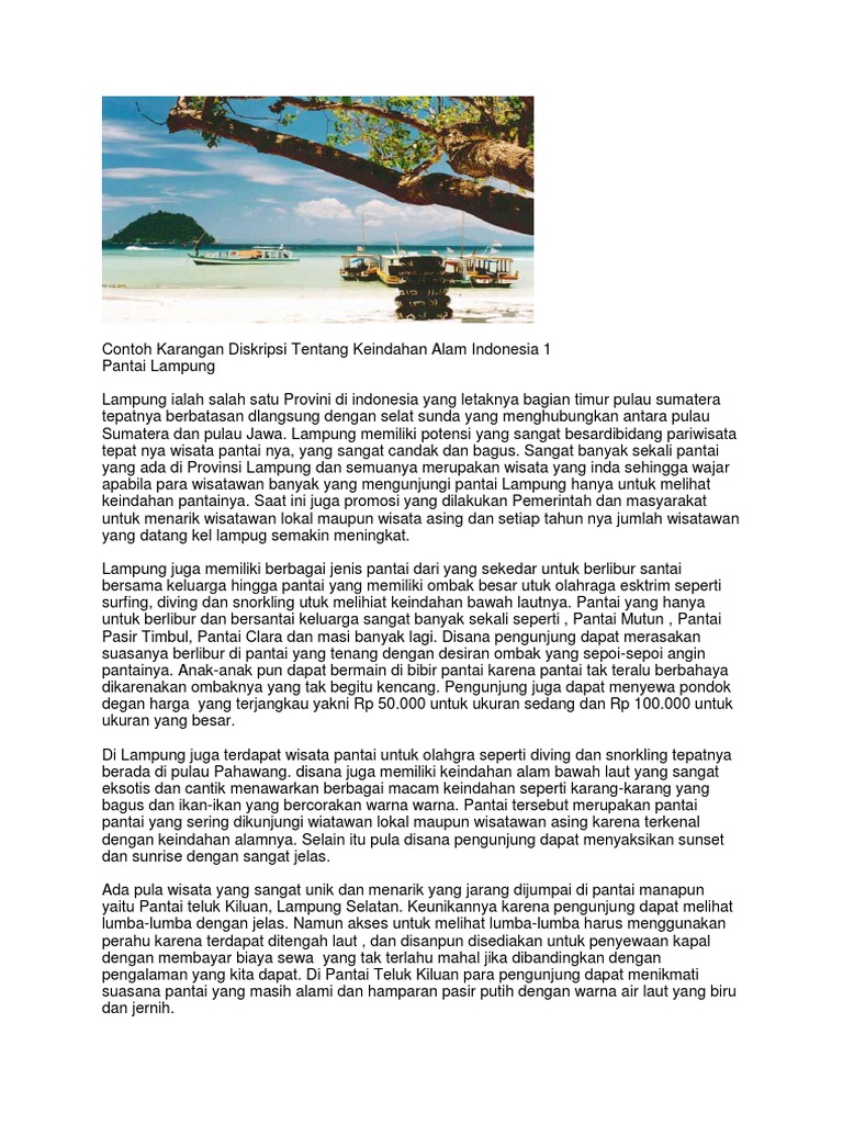 Detail Contoh Karangan Deskripsi Tentang Keindahan Alam Pantai Nomer 2