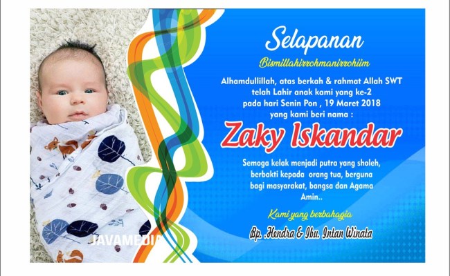 Detail Contoh Kartu Selapan Bayi Nomer 2