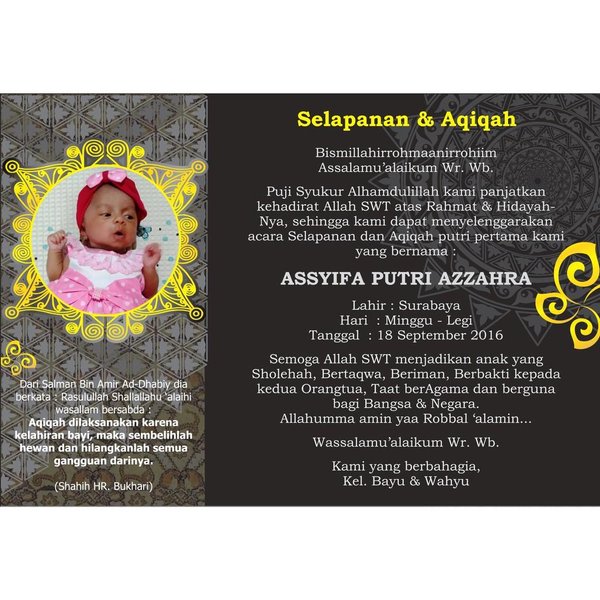 Detail Contoh Kartu Selapan Bayi Nomer 33