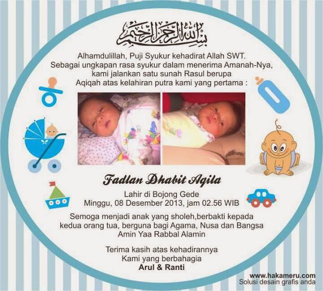 Detail Contoh Kartu Ucapan Aqiqah Bayi Nomer 5