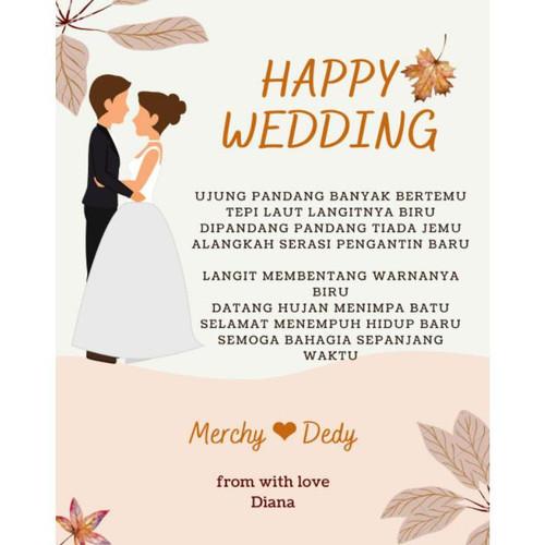 Detail Contoh Kartu Ucapan Happy Wedding Nomer 3