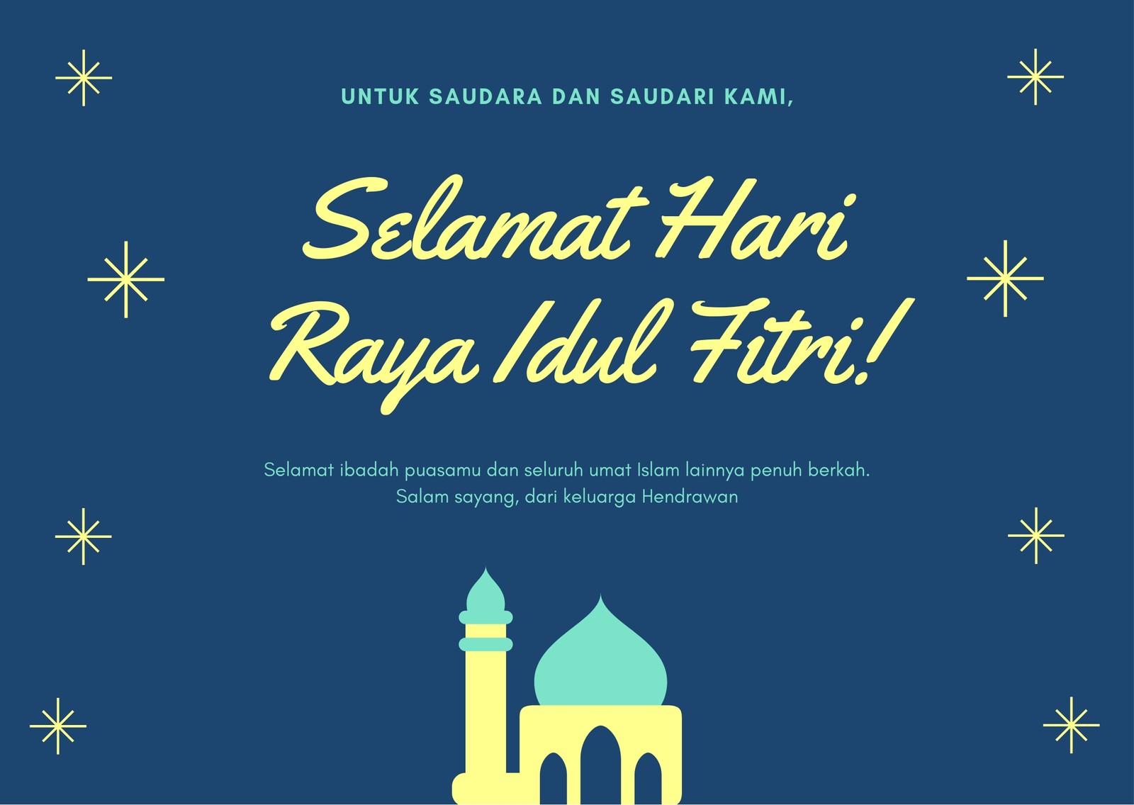 Detail Contoh Kartu Ucapan Hari Raya Idul Fitri Nomer 2