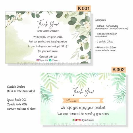 Detail Contoh Kartu Ucapan Thank You Card Nomer 5