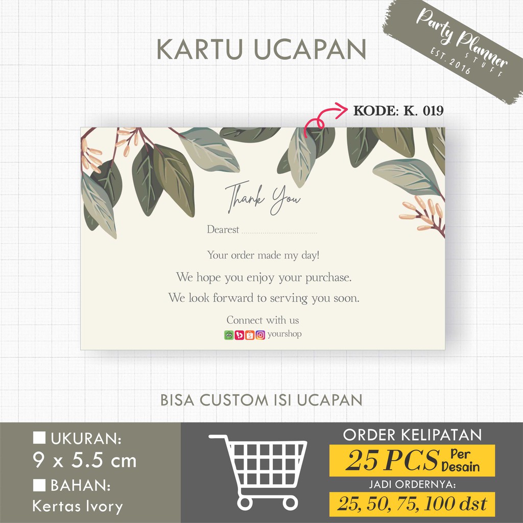 Detail Contoh Kartu Ucapan Thank You Card Nomer 42