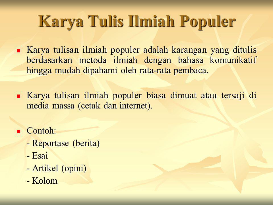 Detail Contoh Karya Ilmiah Populer Nomer 53