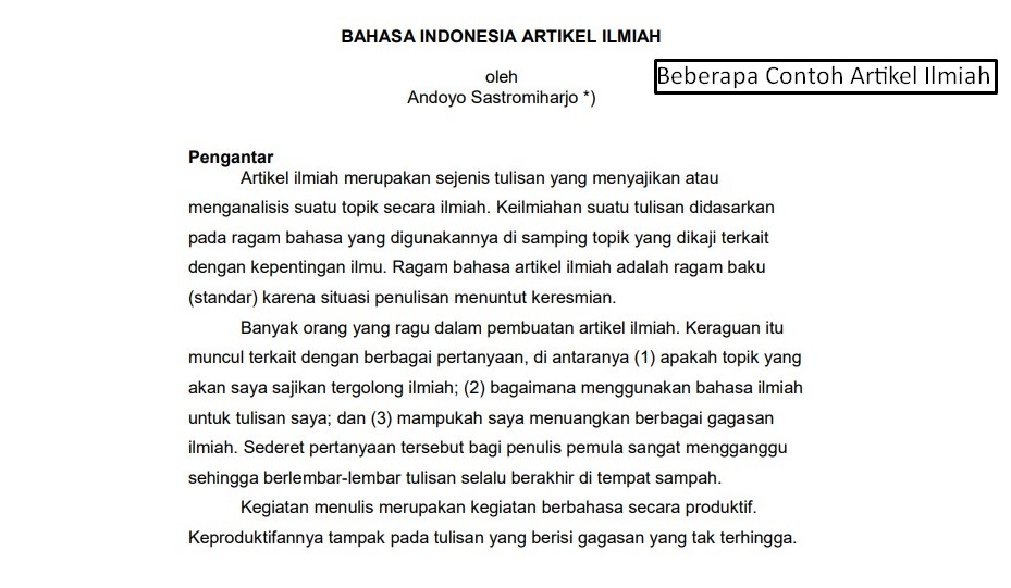 Detail Contoh Karya Ilmiah Populer Di Koran Nomer 40