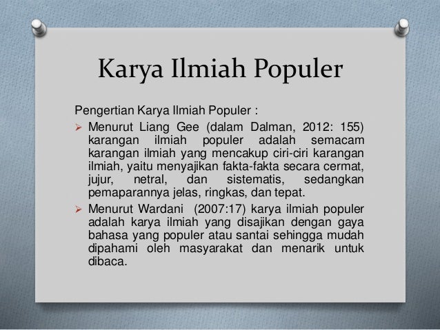 Detail Contoh Karya Ilmiah Populer Di Koran Nomer 49