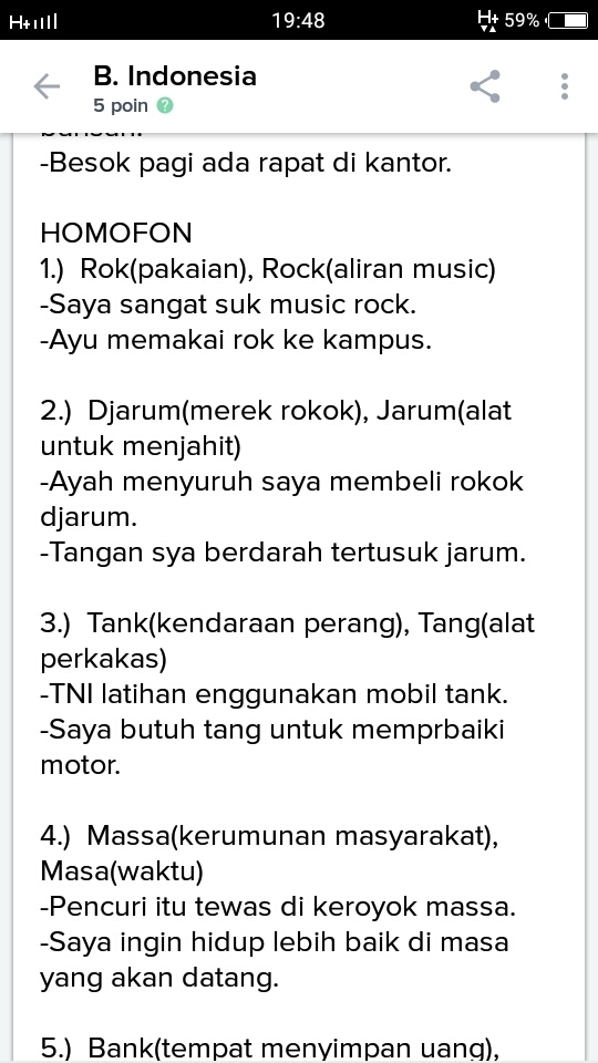 Detail Contoh Kata Homofon Nomer 14