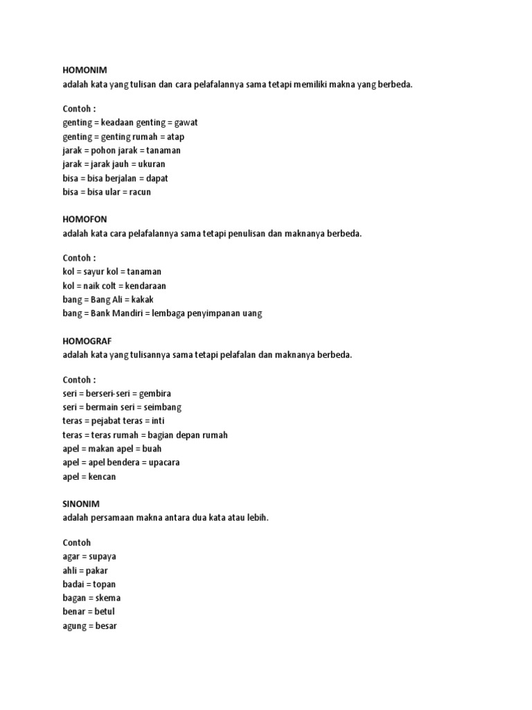Detail Contoh Kata Homofon Nomer 31