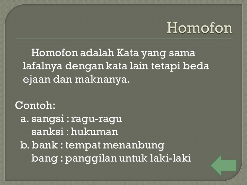 Detail Contoh Kata Homofon Nomer 36