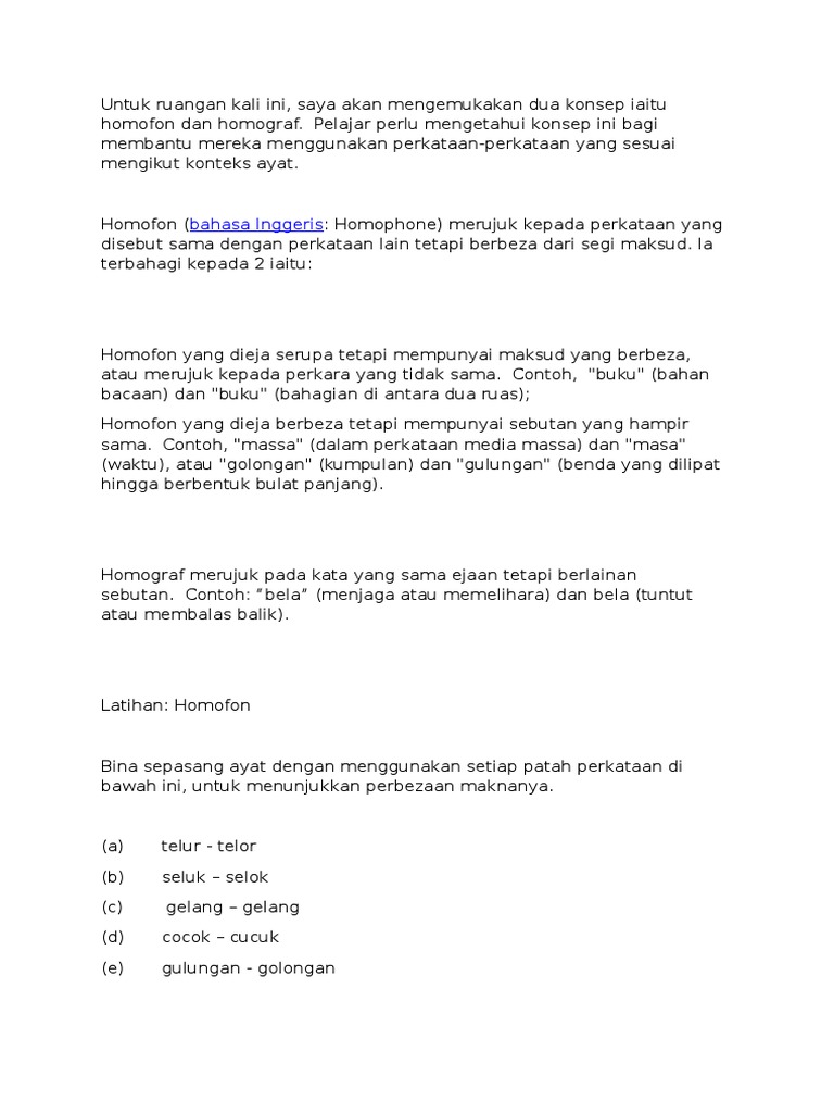 Detail Contoh Kata Homofon Nomer 38